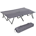 Outsunny 2 Person Folding Camping Cot for Adults, 50 Extra Wide Outdoor Portable Sleeping Cot with Carry Bag, Elevated Camping B