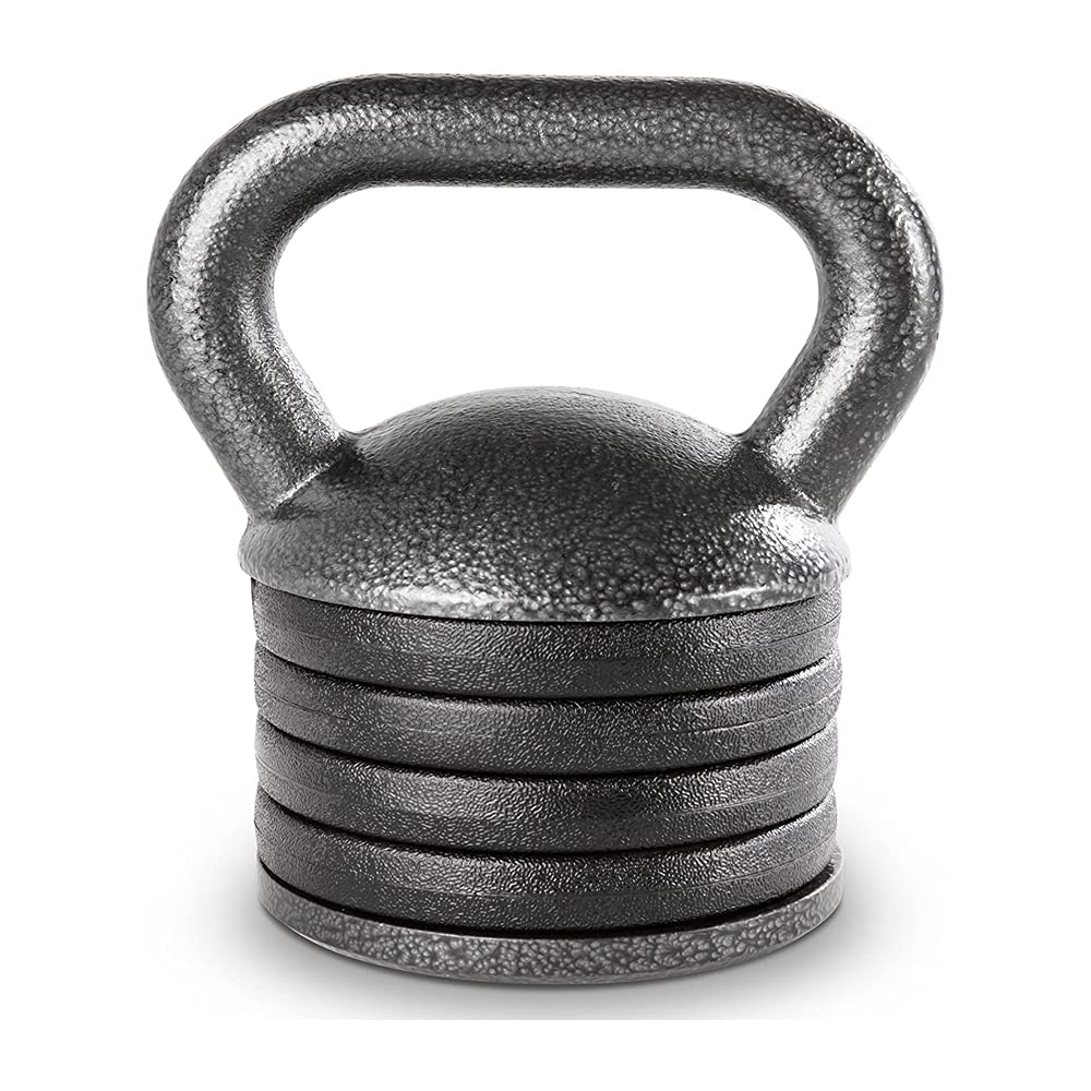 Apex 20lb Adjustable Cast Iron Kettlebell Handle, Compatible with 1    Weight Plates, Up to 50lb Load Capacity for Strength Trai