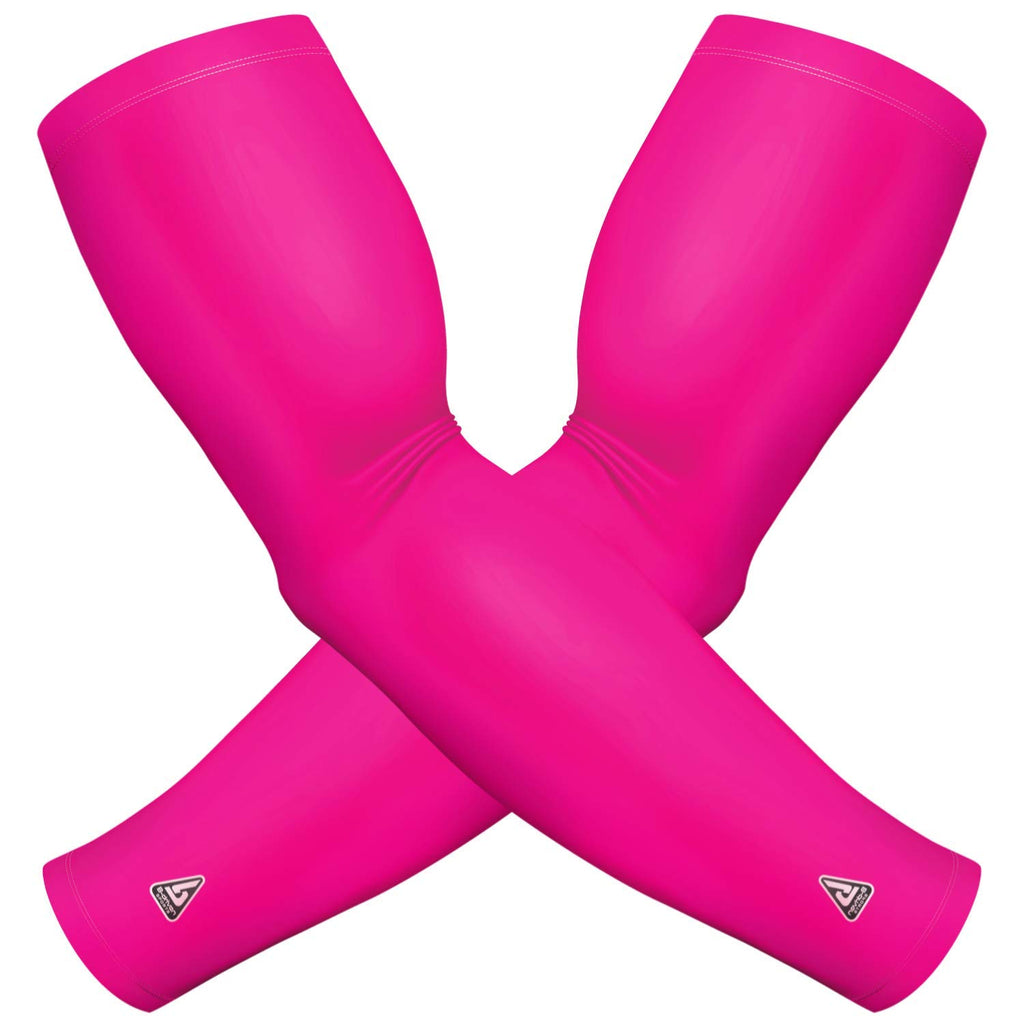 Pink Sun Sleeves For Sun Protection - Athletic Compression Sports Sleeve For Football Baseball Basketball Golf Running Cycling -