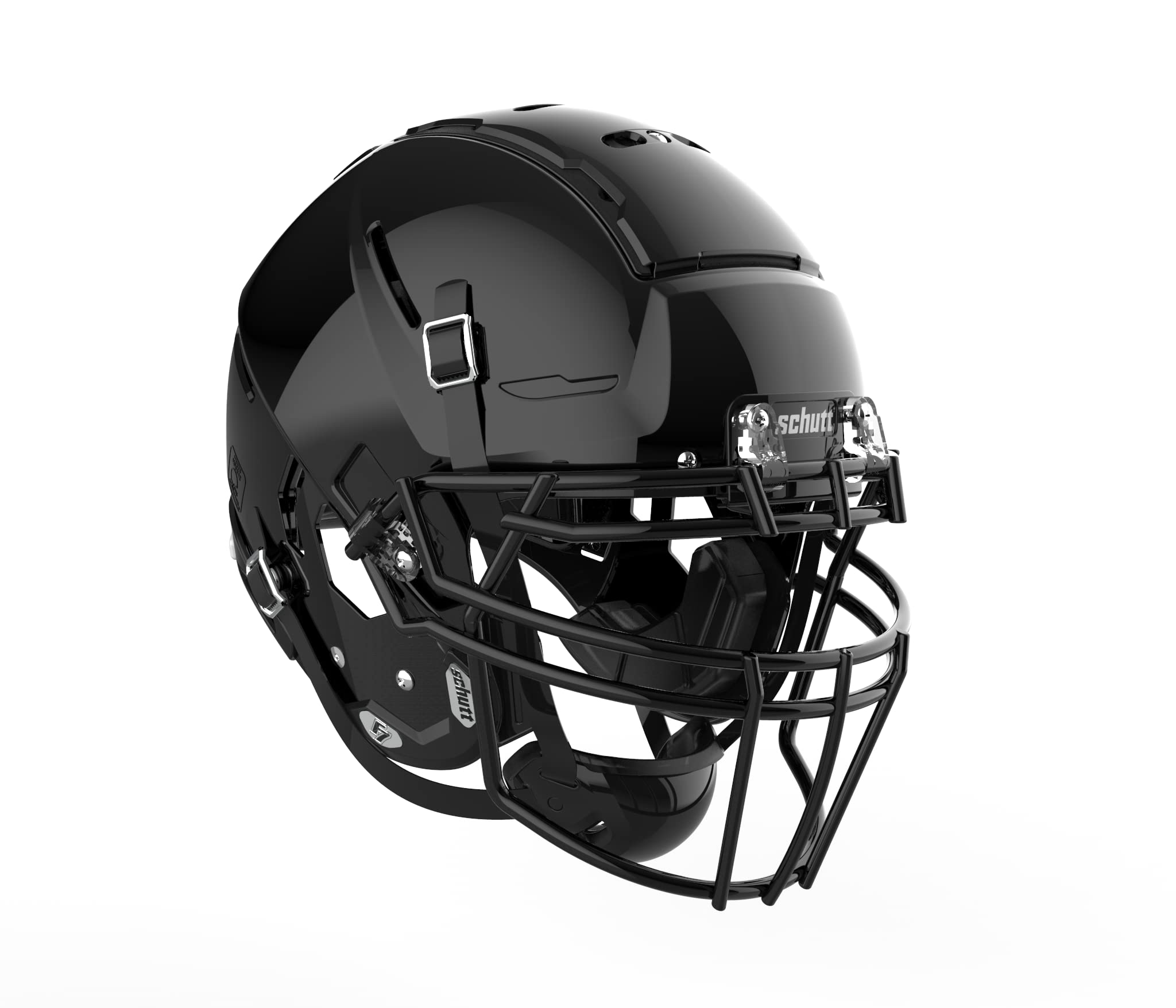 Schutt F7 2.0 Collegiate Football Helmet, ROPO DW NB VC Facemask Attached, Large, Black