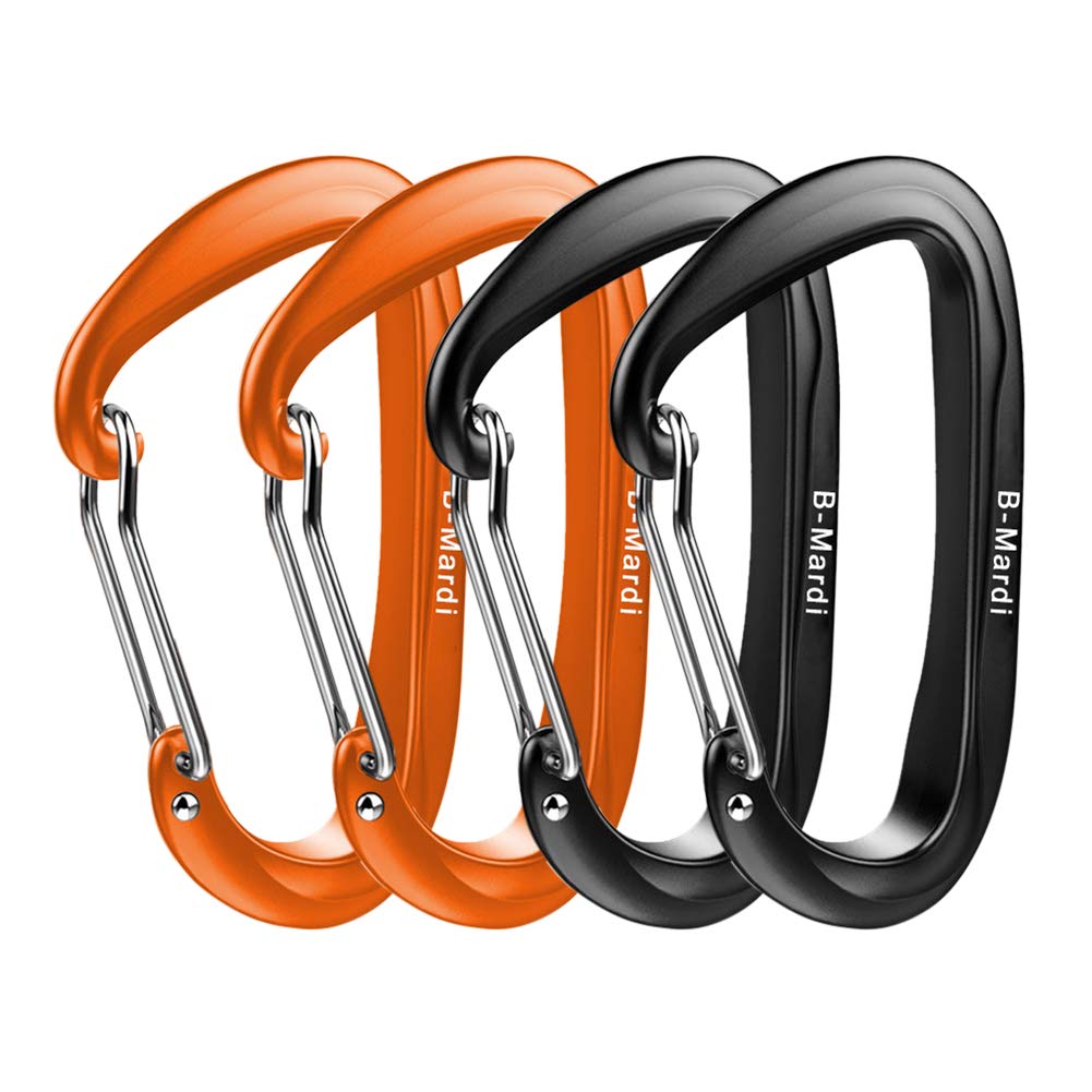 B-Mardi Lightweight Heavy Duty Locking Carabiner Clips-12Kn (2697 Lbs) Caribiniers For Hammocks,Keychain & Utility