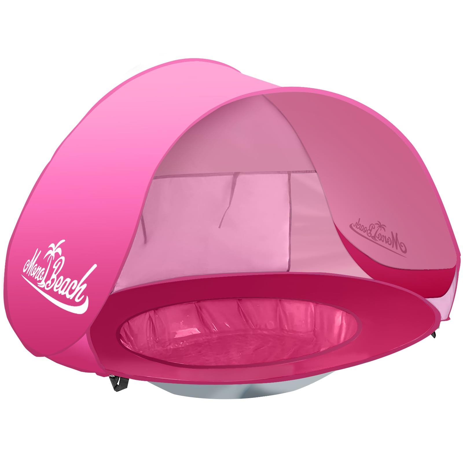 Monobeach Baby Beach Tent Pop Up Portable Shade Pool Upf50+ Uv Protection Sun Shelter For Infant With Easy Set Up Canopy (Pink B