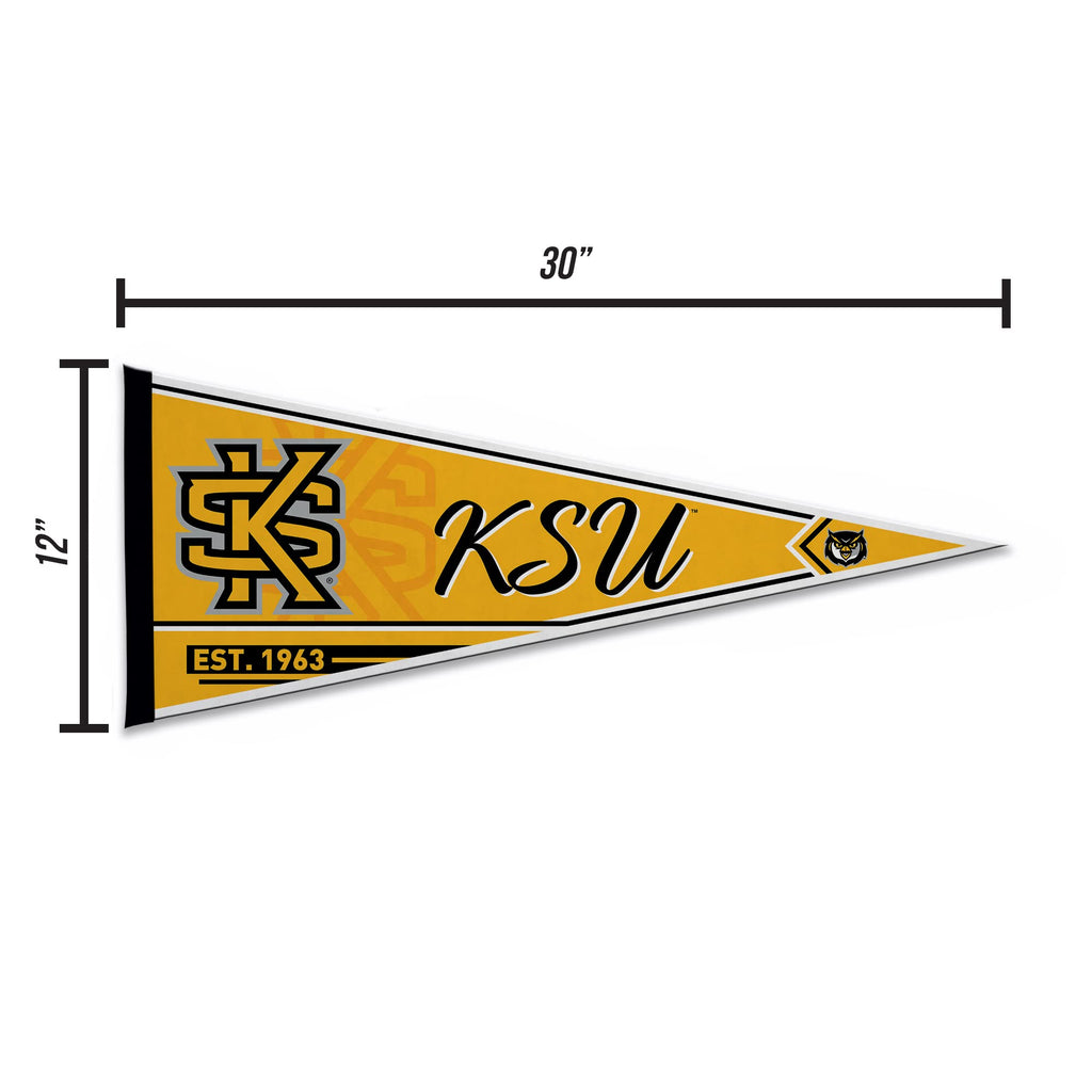 Rico Industries Ncaa Kennesaw State Owls Classic 12'' X 30'' Felt Wall D  Cor Pennant - Great For Home/Bed Room/Man Cave D  Cor