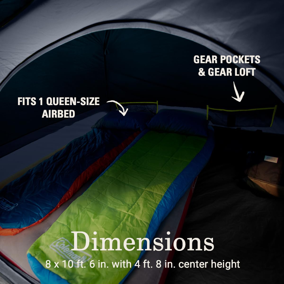 Coleman Skydome 4-Person Screen Room Camping Tent With Dark Room Technology