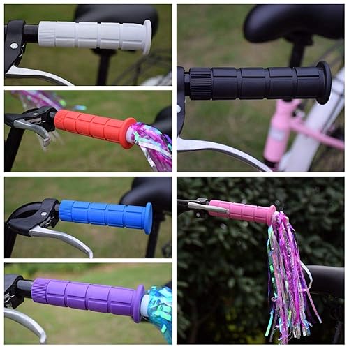 Saplize Bike Handlebar Grips, For Kids Girls Boys Bikes, Balance Bikes, Road Bikes And Scooters, Length 49, With Tassel Streamer