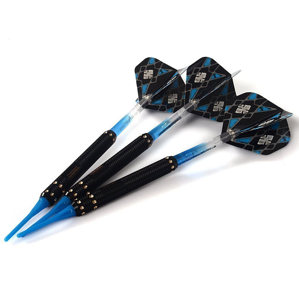 Cuesoul 16 Grams Soft Tip Darts Set With Dart Case - Brass Barrels