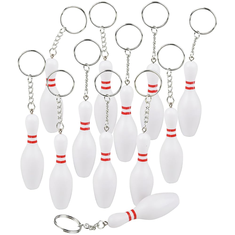 Rhode Island Novelty 3 Inch Bowling Pin Key Chains One Dozen