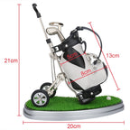 10L0L Golf Pen Holder With 3 Pieces Golf Club Pens Set Unique Golf Golf Desk Decor Gifts Souvenirs For Men - Black + White