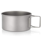 Lixada Titanium Bowl With Folding Handles Dinner Food Container For Outdoor Camping Hiking Backpacking