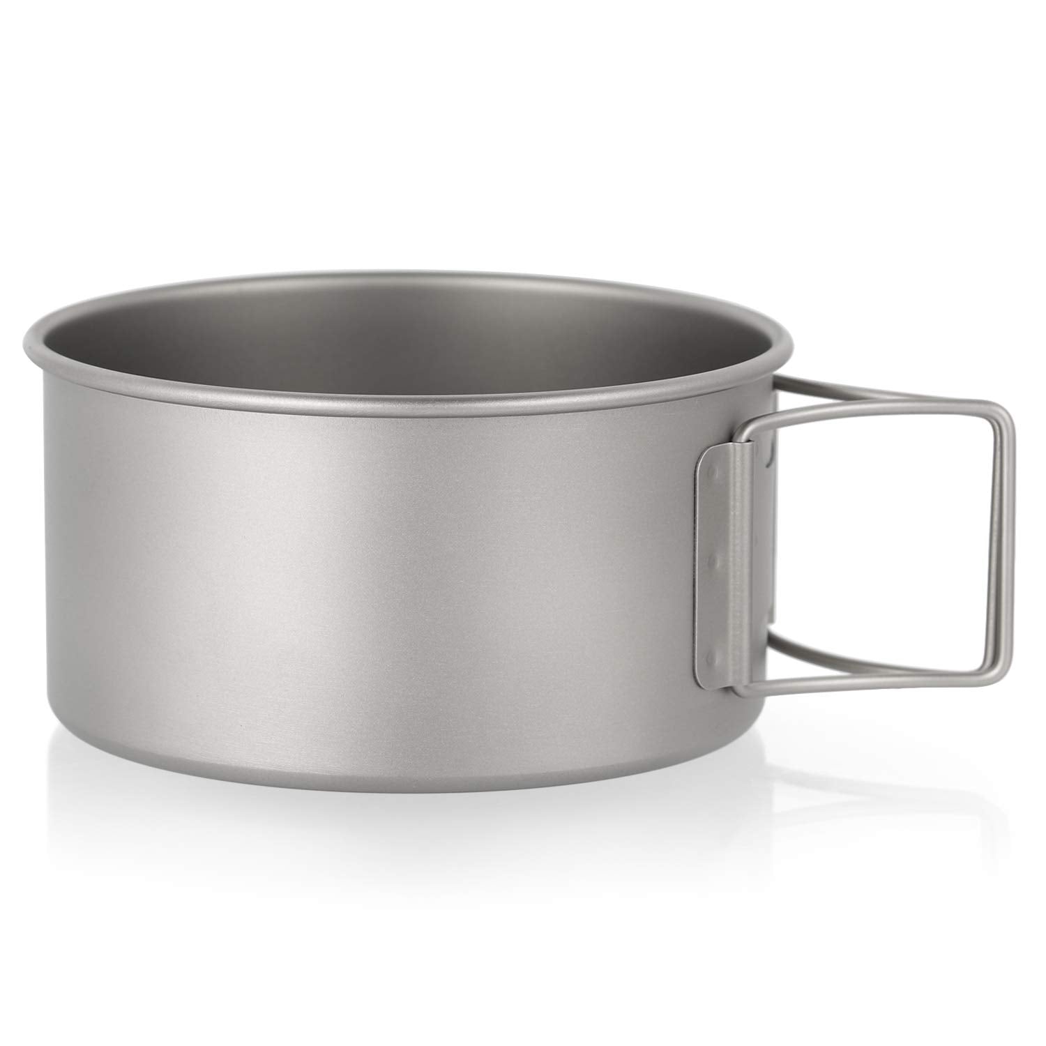 Lixada Titanium Bowl With Folding Handles Dinner Food Container For Outdoor Camping Hiking Backpacking