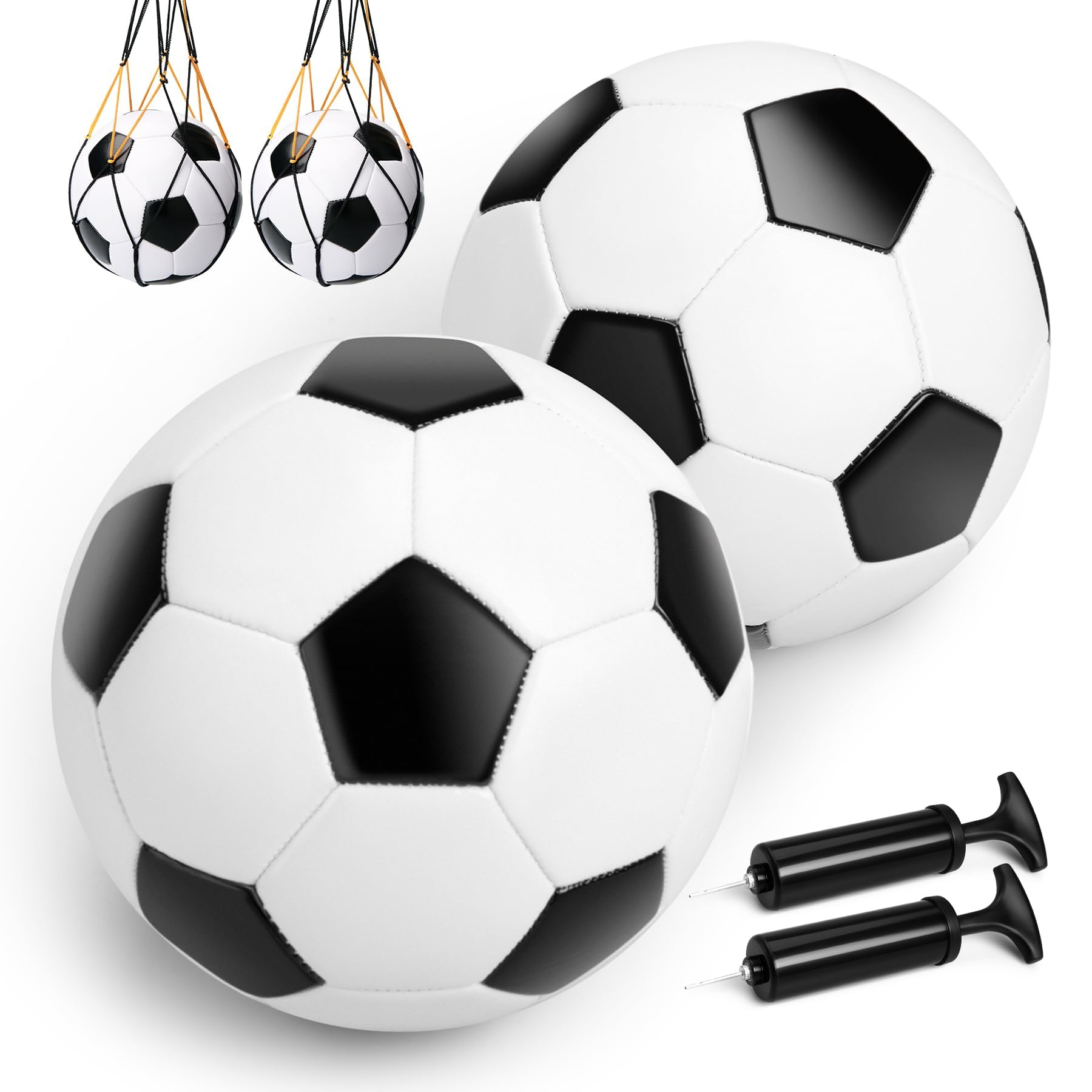 Innotoys Toddler Soccer Ball Size 2 with Pump for Kids 1-3 - 2 Packs Kids Soccer Ball - Indoor Outdoor Lawn Yard Balls Toys Birt
