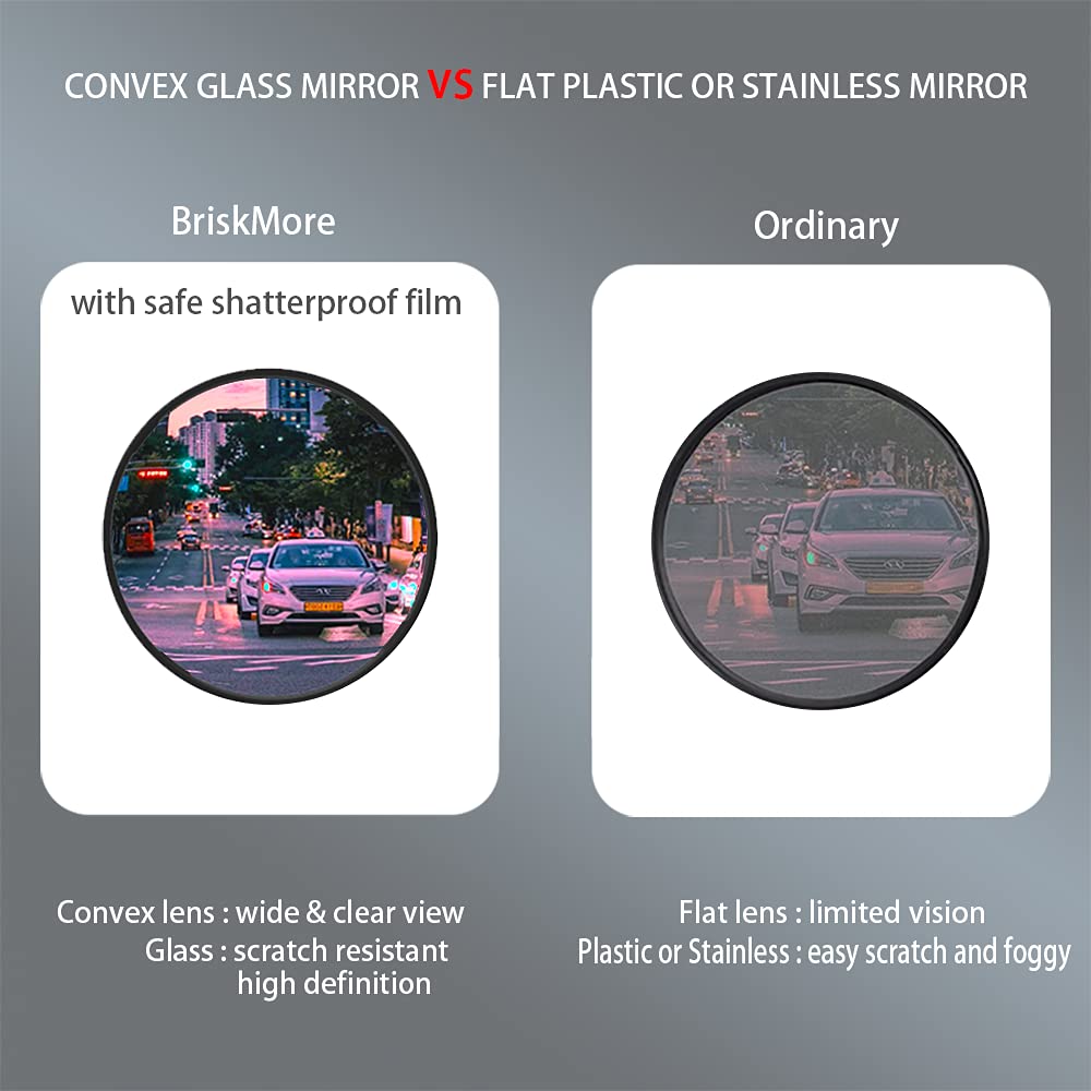 Briskmore 1 Pair Black Drop Bar Rearview Bike Mirror, 2 50Cm Hd Wide View Convex Mirrors For Cyclists, Safety Glass Bicycle Mirr