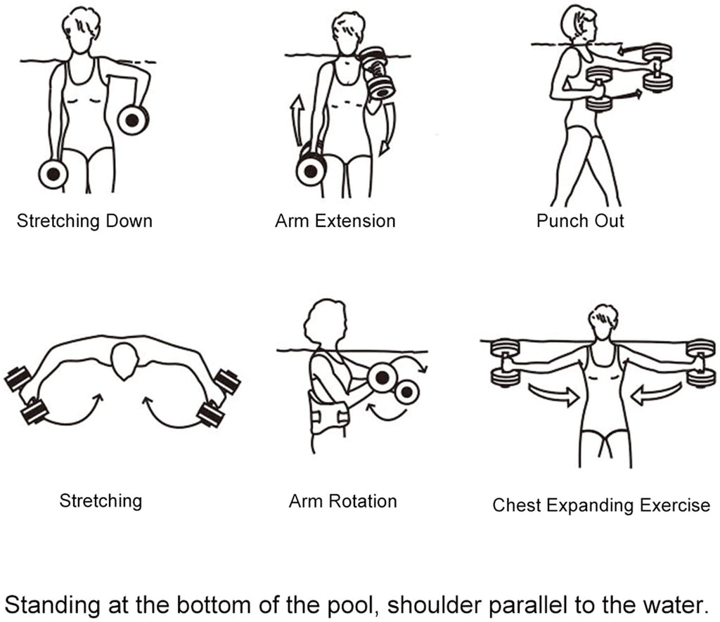 Unaoiwn Water Dumbbells Water Aerobics For Pool Fitness Exercise Lightweight Resistance Aquatic Dumbbell Pool Barbells For Swimm