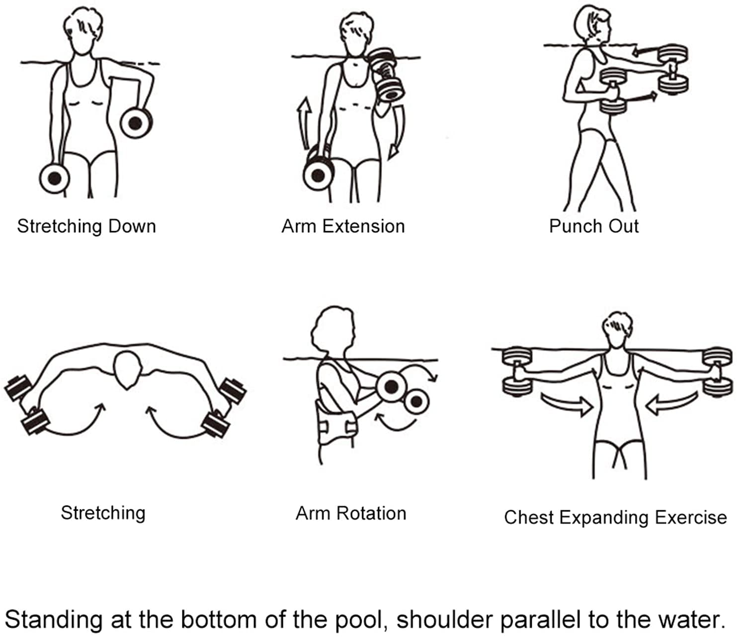 Unaoiwn Water Dumbbells Water Aerobics For Pool Fitness Exercise Lightweight Resistance Aquatic Dumbbell Pool Barbells For Swimm