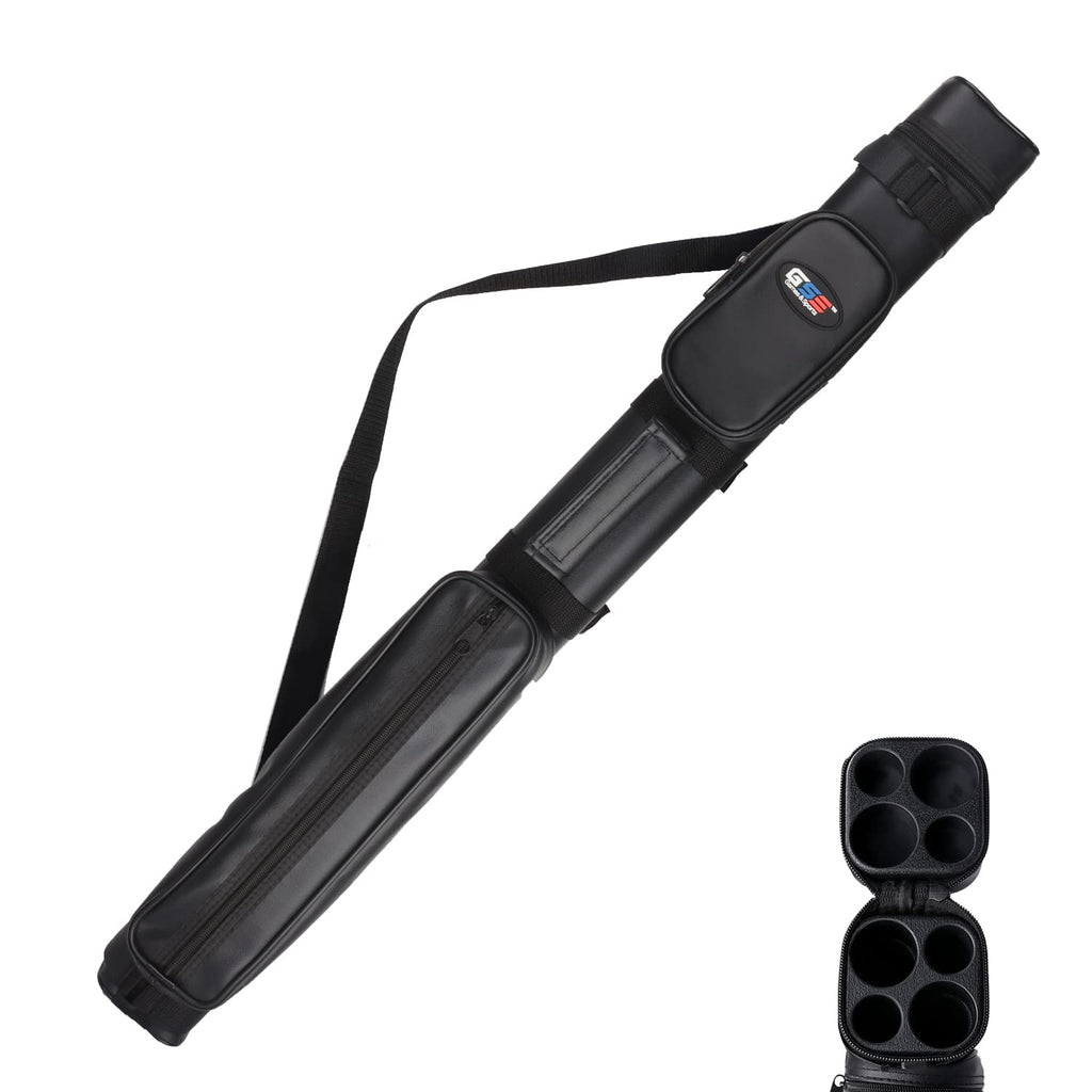 Gse 2X2 Deluxe Hard Billiard Pool Cue Stick Carrying Case, Billiard Cue Case, Billiards Accessories (Square - Black)