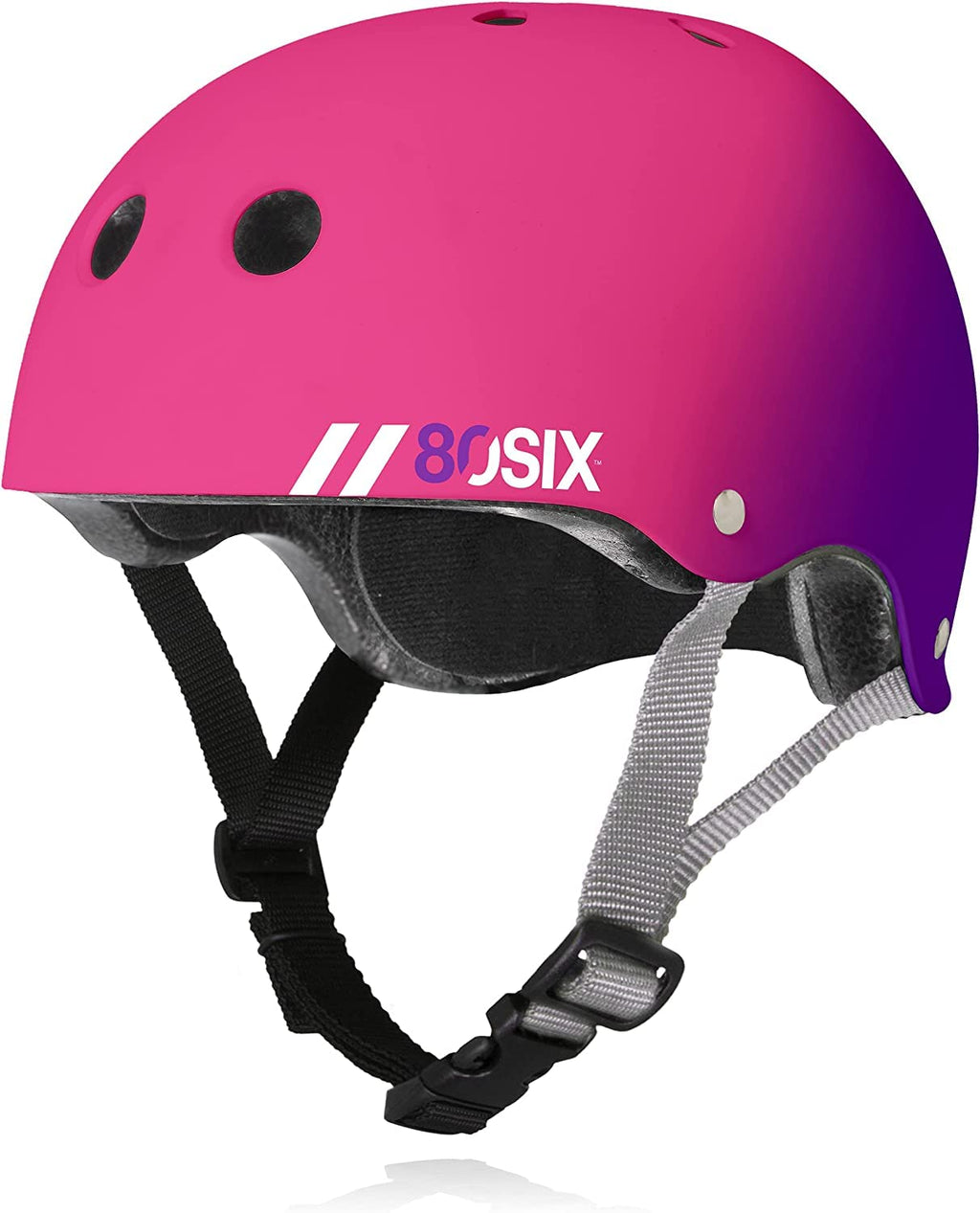 80Six Dual Certified Kids Bike, Skate, And Scooter Helmet, Pink Purple Fade, Small/Medium - Ages 8+