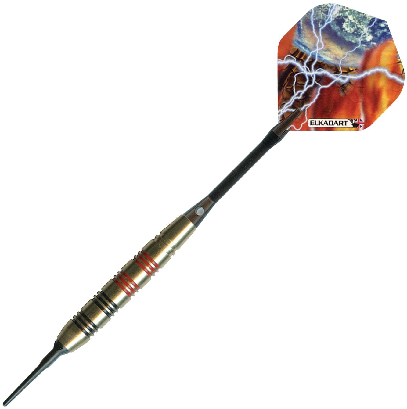 Elkadart Storm Soft Tip Darts With Storage/Travel Case, Black/Red Rings, 18 Grams