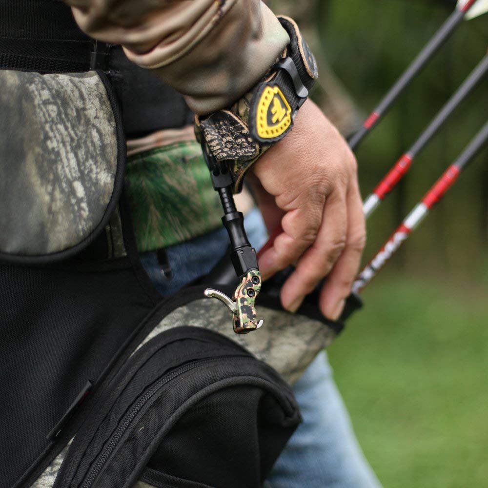 Tru-Fire Edge Buckle Foldback Adjustable Archery Compound Bow Release - Camo Wrist Strap With Foldback Design