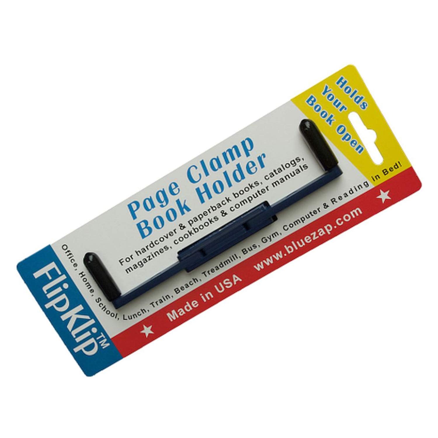 Flipklip Portable Book Page Holder For Hands Free Reading In Bed, On The Go - Works On Hardcovers, Paperbacks, Magazines, Piano 