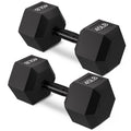 BalanceFrom Rubber Encased Hex Weights Dumbbells Set, Cast Iron Hand Weights with Anti-Slip Grip for Home Gym Strength Training 