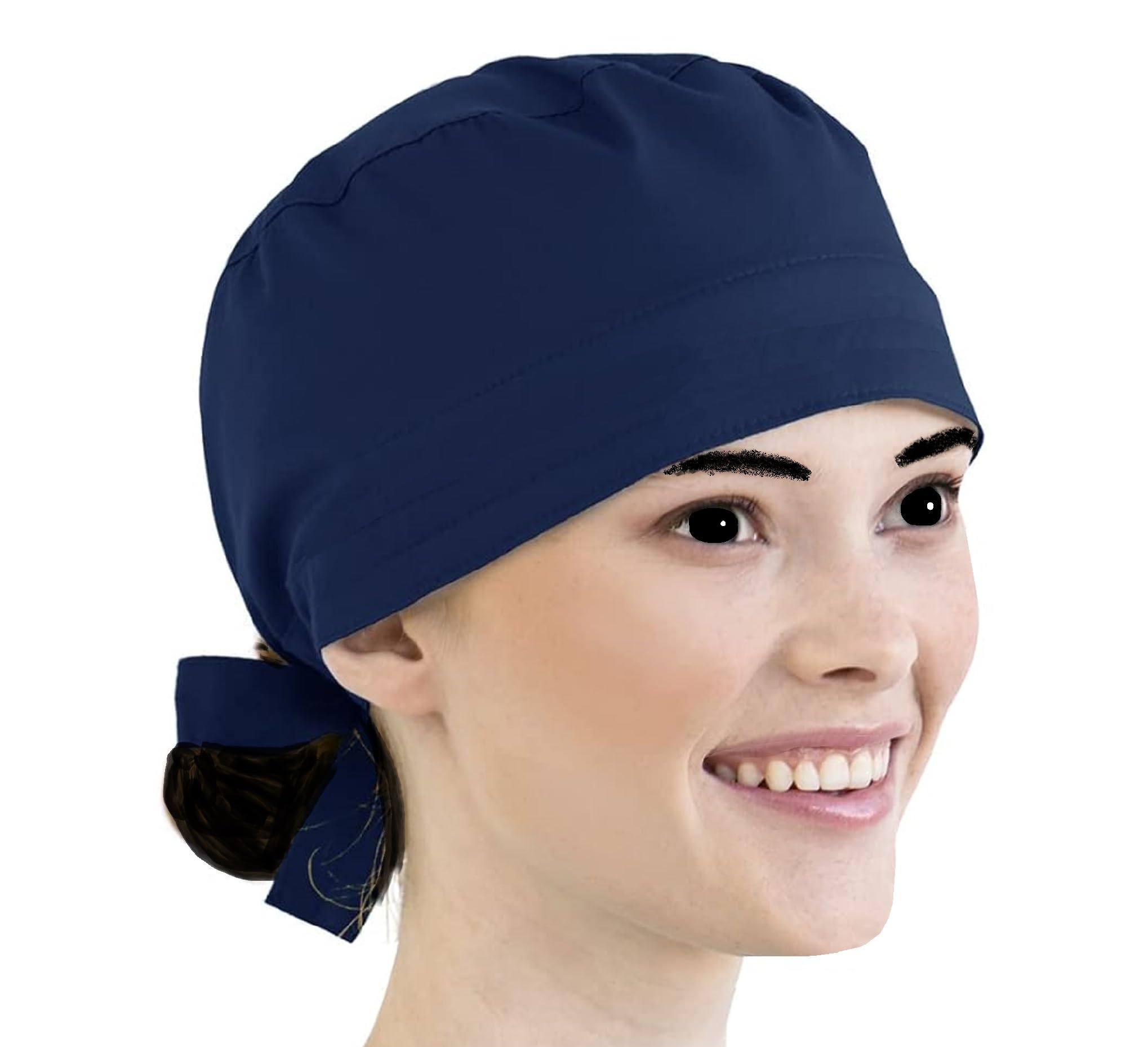 Fqzilon Patka Scrub Cap/Chef Cap Unisex With Sweat Band (Navy Blue)