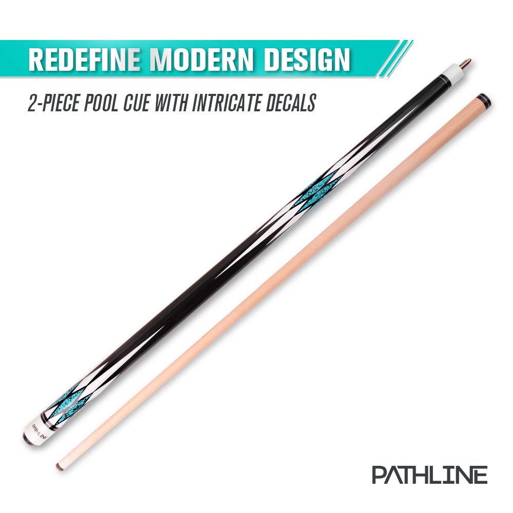 Pathline Pool Cue Stick - 58 Inch Canadian Maple Billiard Pool Stick (Blue 21Oz)