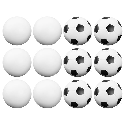 12 Pack Of Mixed Foosballs - For Standard Foosball Tables & Classic Tabletop Soccer Game Balls (6 Black & White Soccer) (6 Smoot