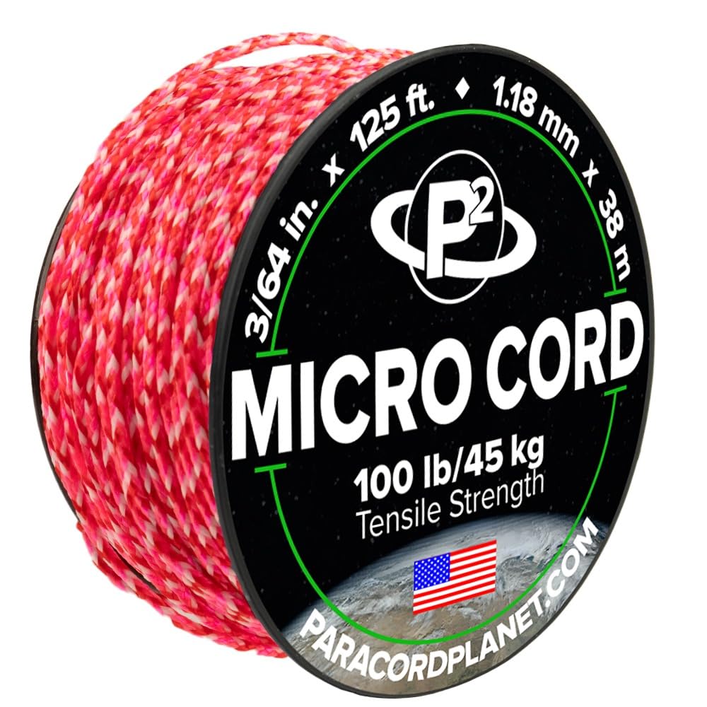 Paracord Planet Micro Paracord - Thin Braided Cord For Crafting, Fishing, And Diy Projects In 125 Ft Spools - Lovespell