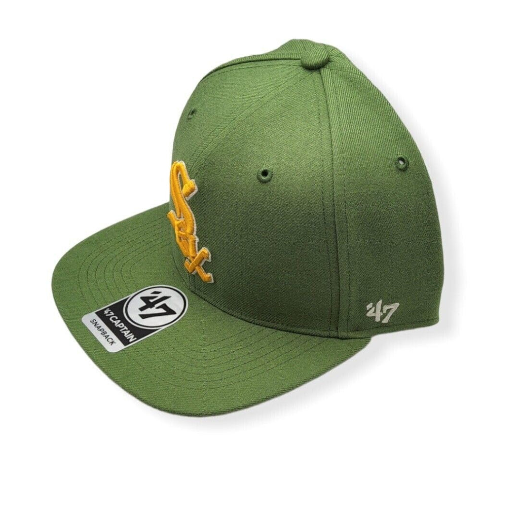 47 Chicago White Sox Fatigue Green Sure Shot Captain Adjustable Snapback Cap - Mlb Flat Bill Structured Hat