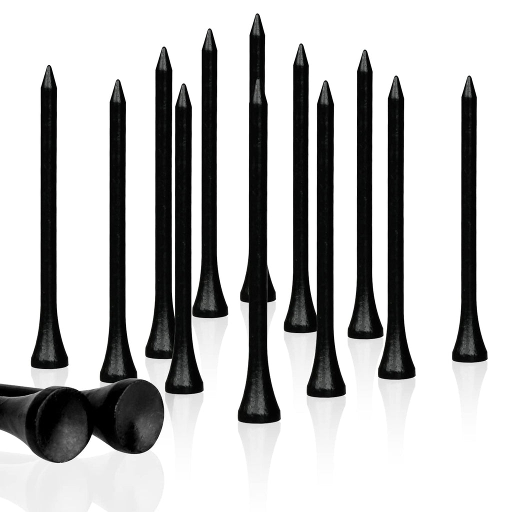 Mykuja Black Bamboo Golf Tee 3-1/4 Inch Pack Of 100|Black Golf Tees|3-1/4 Black Golf Bamboo Tees|Black Golf Tees Bulk
