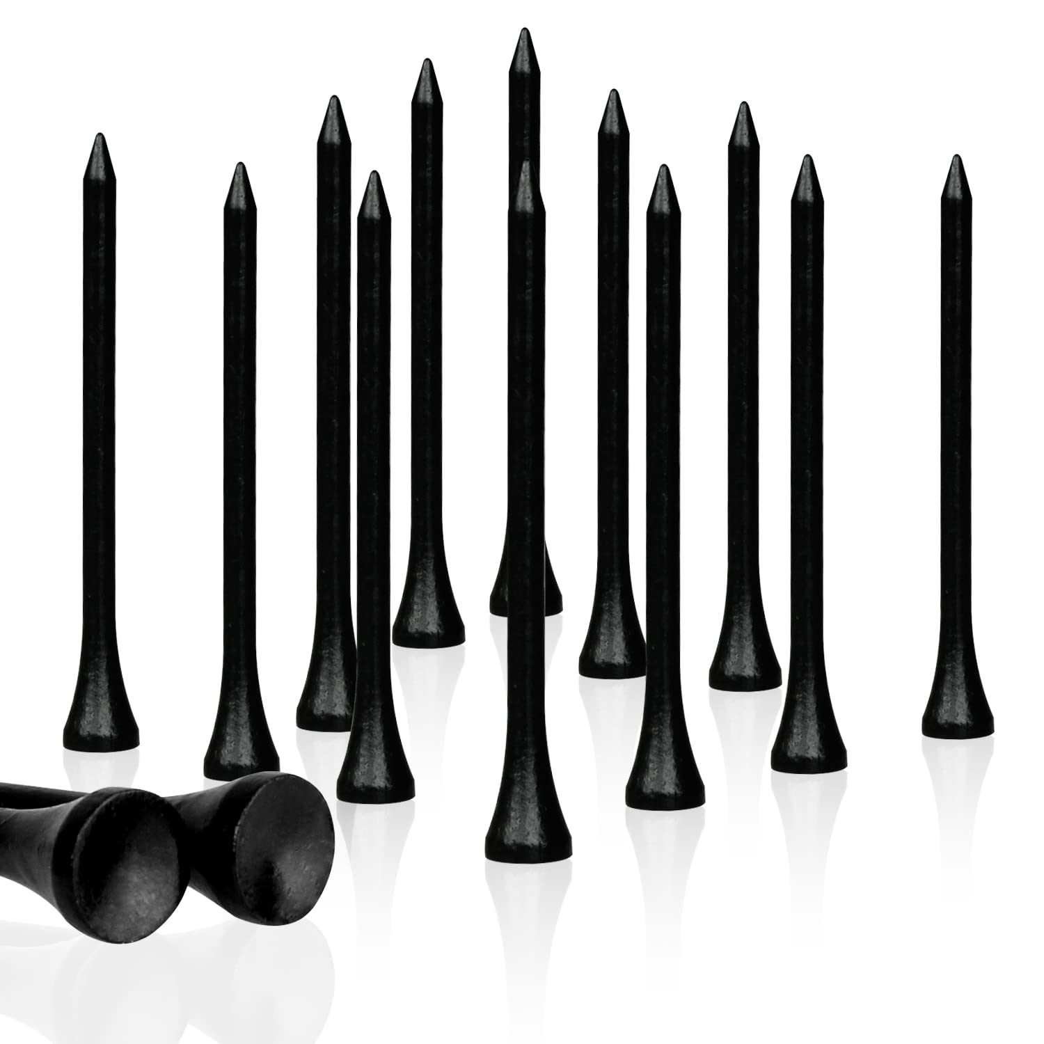 Mykuja Black Bamboo Golf Tee 3-1/4 Inch Pack Of 100|Black Golf Tees|3-1/4 Black Golf Bamboo Tees|Black Golf Tees Bulk