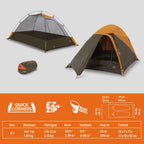 Kelty Grand Mesa 2P Backpacking Tent - 3 Season 2 Man Camping Thru Hiking Shelter, Aluminum Poles, Single Door + Vestibule, 2024