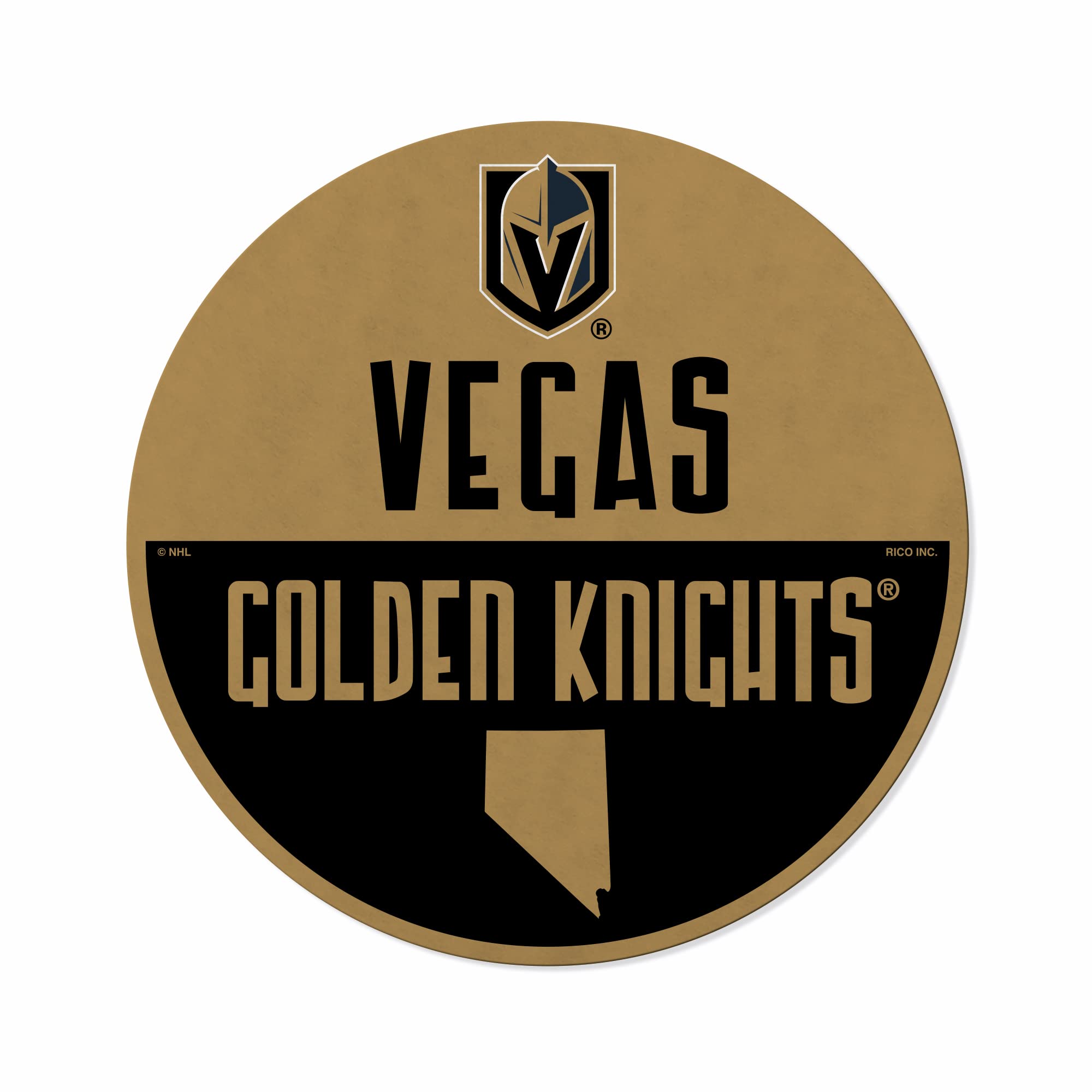 Rico Industries Nhl Vegas Golden Knights Classic Shape Cut Pennant - Home And Living Room D  Cor - Soft Felt Ez To Hang 18X0.10X