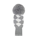 Scott Edward Grey&White Argyles Golf Club Covers Set Of 5 Fit For Driver Wood(460Cc)*1,Fairway Wood*2,And Hybrid(Ut)*2,(Grey&Whi