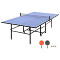GarveeLife Portable Ping Pong Table, 9 FT Professional Indoor/Outdoor Table Tennis Tables Game Set with Net, 2 Tennis Paddles an