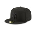 New Era 59Fifty Hat Mlb Basic New York Yankees Black/Black Fitted Baseball Cap (7 1/8)