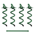 7Penn Spiral Ground Anchors - 8 Inch Green Tent Stakes Heavy Duty Ground Screw Anchor Twist Stakes, 4 Pack