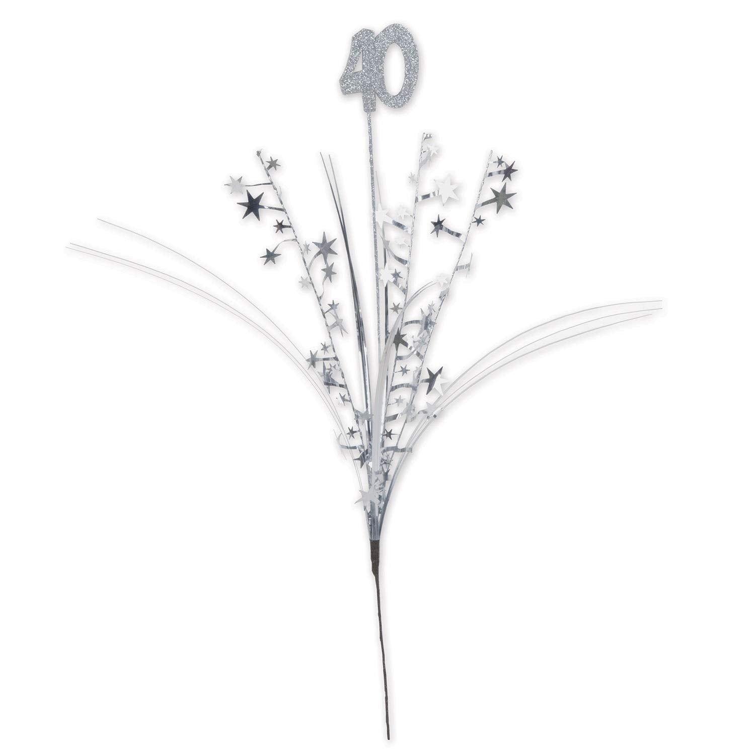 Beistle Glittered 40 Silver Metallic Star Spray