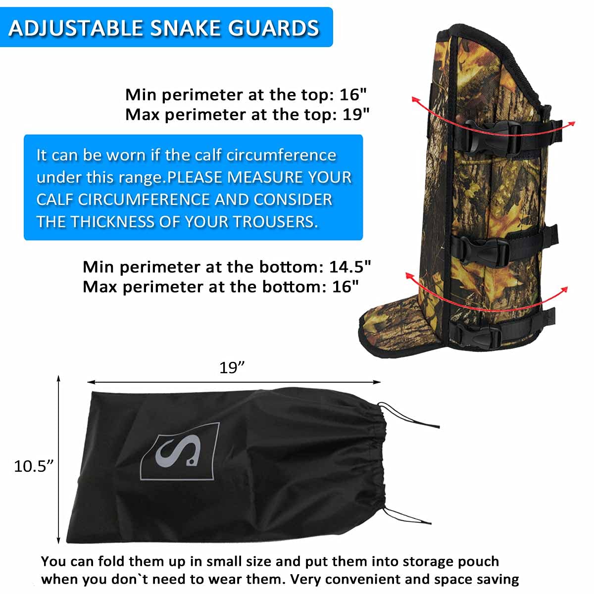 Smarkey Snake Gaiters Bite Protection Guard For Lower Legs Protects Against All Types Of Rattlesnakes And Other Poisonous Snakes
