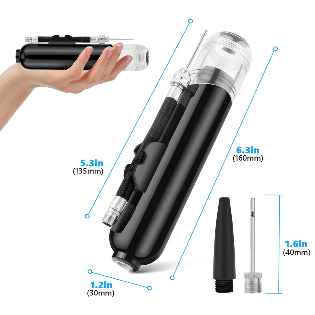 Brotou Ball Pump & Bike Pump, Inflate Air Pump With 3 Needles, 2 Nozzles And 2 Bike Tire Valve Adapter Hand Pump Kit For Soccer