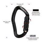 Xinda 22Kn Auto Locking Carabiner Clip - Twist Lock Climbing Carabiner Ce Uiaa Certified, Heavy Duty Carabiners For Climbing,Rap