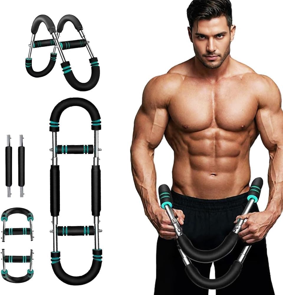 Lyrovo Chest Expander Arm Trainer 40100Lb Adjustable Chest Workout Equipment Twister Portable Power Twister Bar, Detachable Des