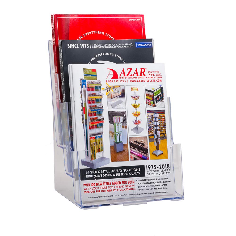Azar Displays 252378 Three-Tier Three-Pocket Letter Sized Brochure Holder