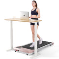Deer Run Walking Pad, 2 In 1 Portable Silent Under Desk Treadmills For Home Use, 5-Layers Shock-Absorbing Running Belts, Remote
