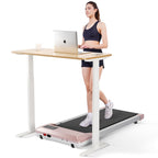 Deer Run Walking Pad, 2 In 1 Portable Silent Under Desk Treadmills For Home Use, 5-Layers Shock-Absorbing Running Belts, Remote