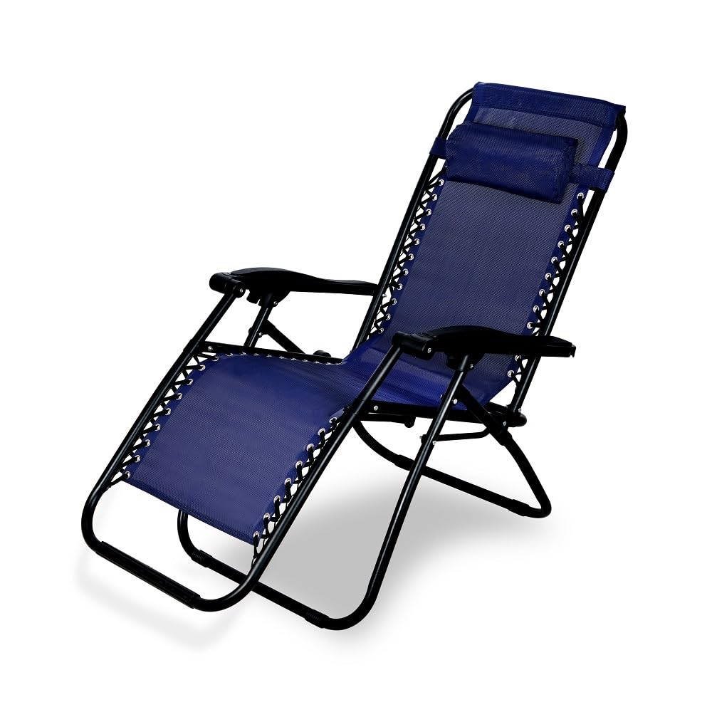 Ginoya Brothers Stainless Steel - Recliner Sleeping Chair With Adjustable & Foldable Legs For Beach, Home Lounging, Camping Outd