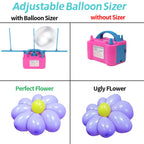 Electric Balloon Pump With Balloon Sizer, Qipump 110V 600W Balloon Blower Inflator Dual Nozzle Air Pump Balloons Inflator For Ba