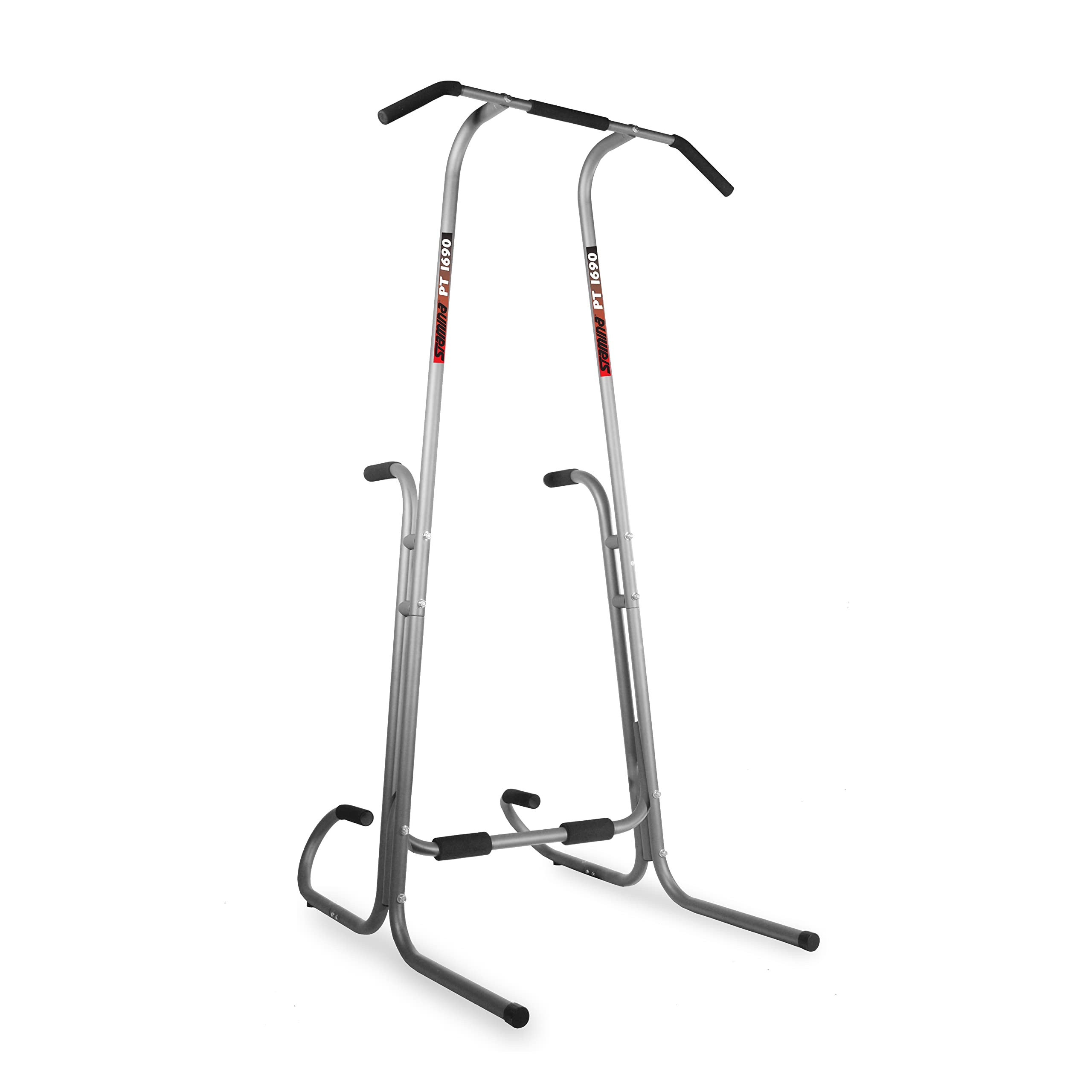 Stamina Power Tower - Dip Bar Pull Up Bar Station with Smart Workout App - Dip Bars for Home Workout - Up to 250 lbs Weight Capa