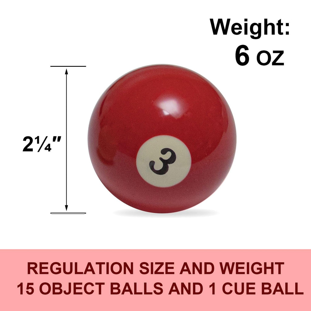 Ydds Billiard Balls Set 2-1/4'' Regulation Size Pool Table Balls For Replacement (16 Resin Balls)