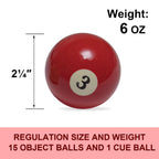 Ydds Billiard Balls Set 2-1/4'' Regulation Size Pool Table Balls For Replacement (16 Resin Balls)